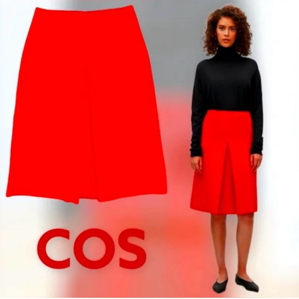 COS Bright Red A-Line Skirt